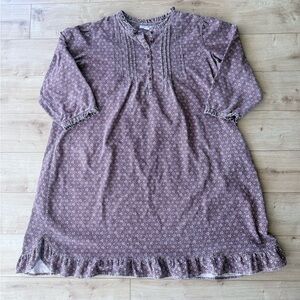 Only Necessities Floral Cotton Flannel House Dress Lounge Nightgown 1X